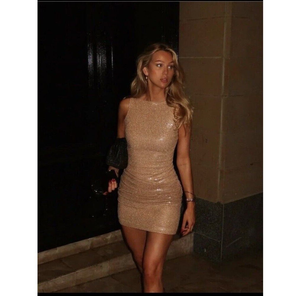 Arcina Ori Gold Mini Dress